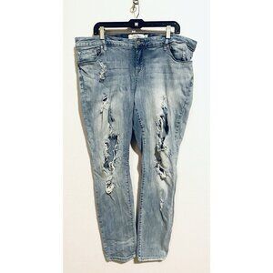 Torrid Jeans Womens 18 Blue Denim Distressed Destroyed Skinny Y2K Boho Beachy